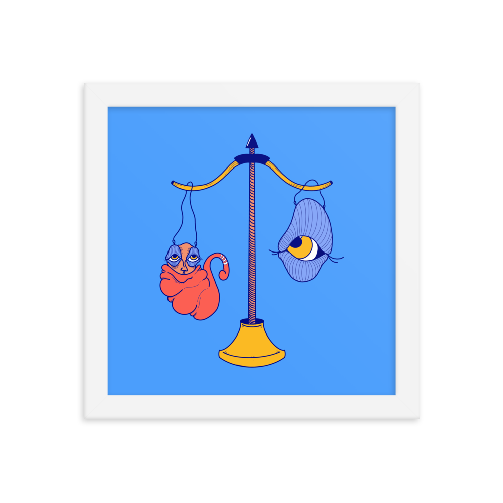 Libra Zodiac Sign Framed Art Print, 10" x 10"