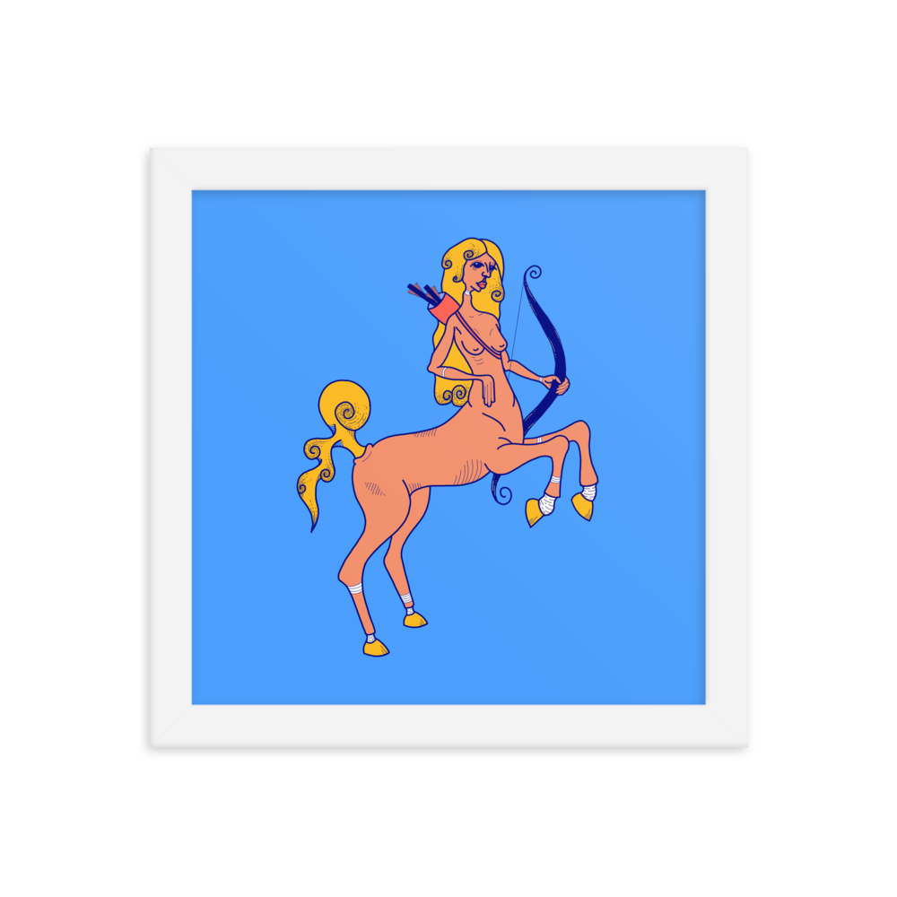 Sagittarius Zodiac Sign Framed Art Print, 10" x 10"