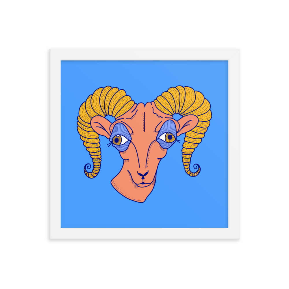 Aries Zodiac Sign Framed Art Print, 12" x 12"