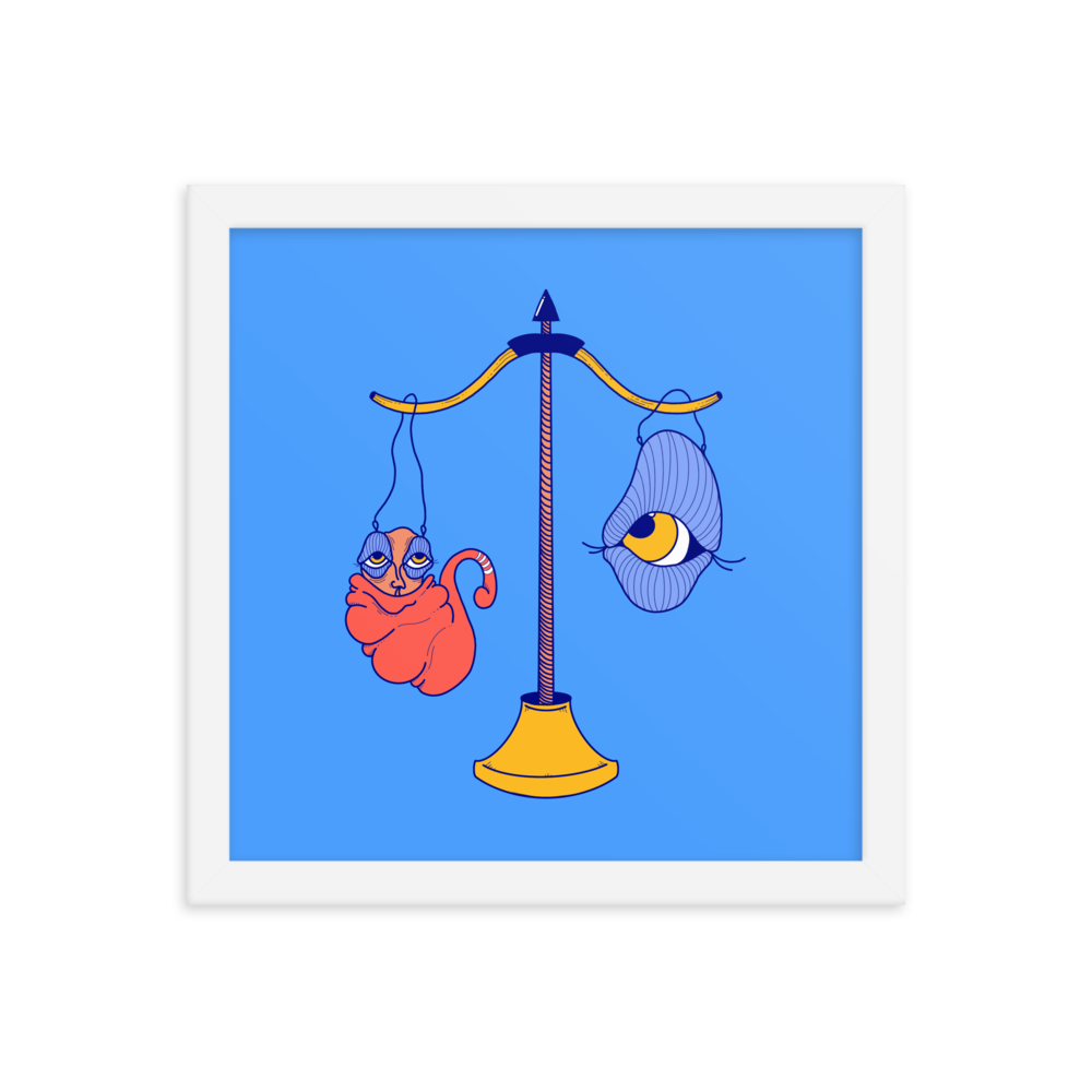 Libra Zodiac Sign Framed Art Print, 12" x 12"