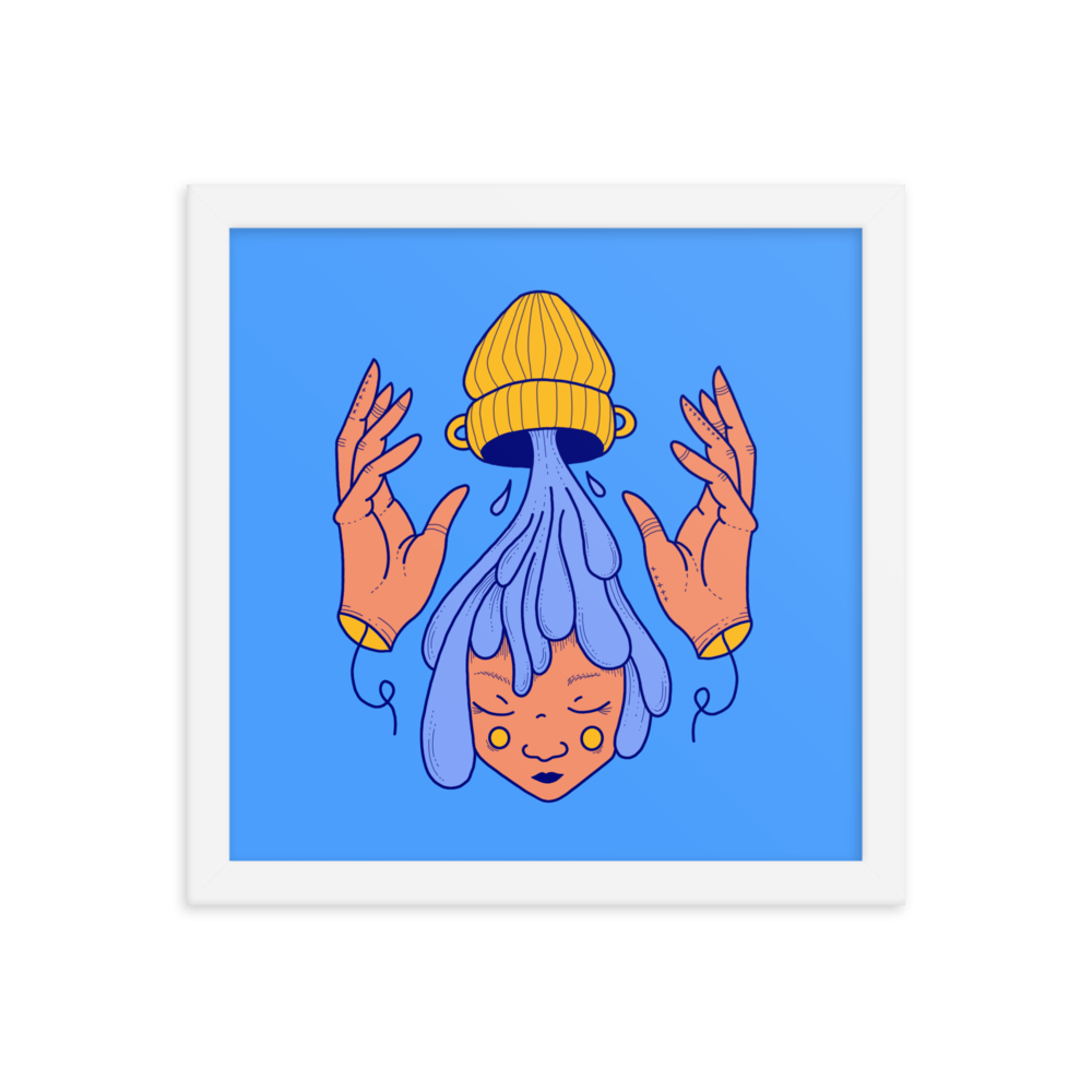 Aquarius Zodiac Sign Framed Art Print, 12" x 12"