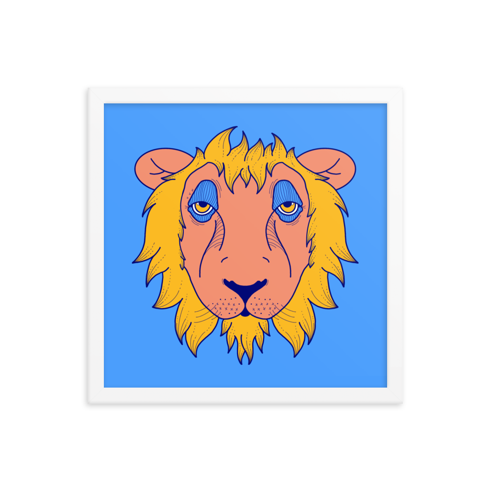 Leo Zodiac Sign Framed Art Print, 14" x 14"