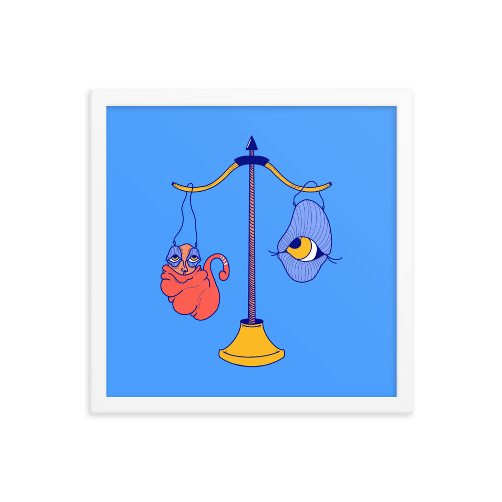 Libra Zodiac Sign Framed Art Print, 14" x 14"