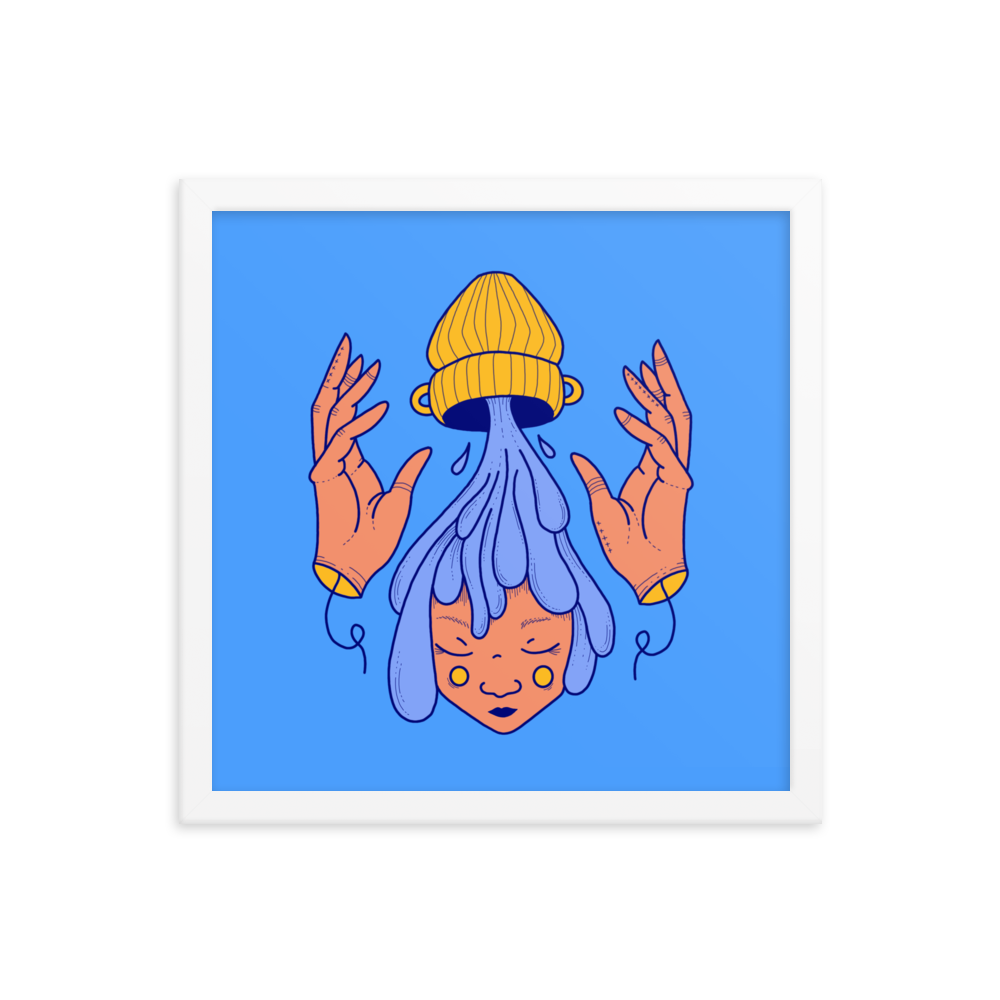 Aquarius Zodiac Sign Framed Art Print, 14" x 14"