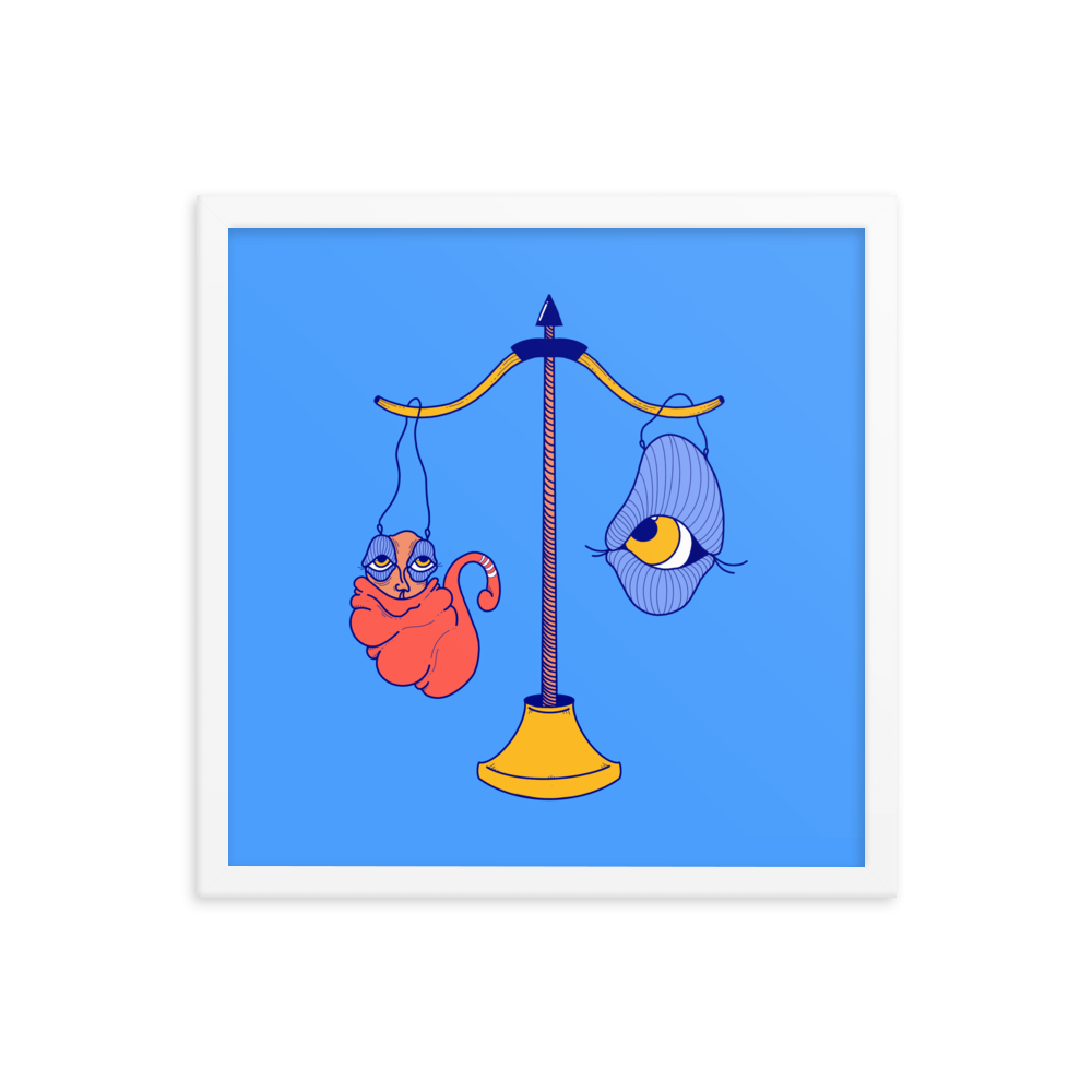 Libra Zodiac Sign Framed Art Print, 16" x 16"