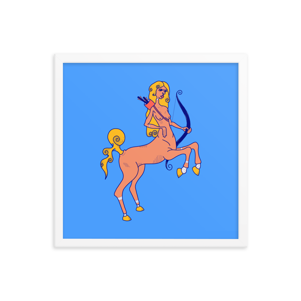 Sagittarius Zodiac Sign Framed Art Print, 16" x 16"