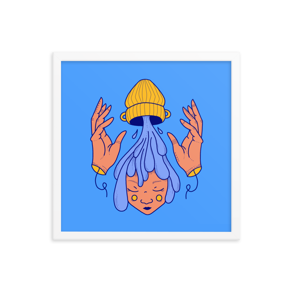 Aquarius Zodiac Sign Framed Art Print, 16" x 16"