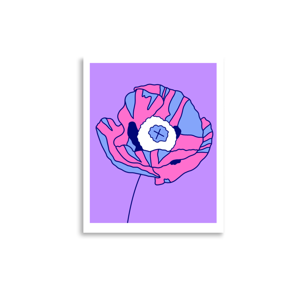 Poppy Purple Edition Art Print, 11" x 14"