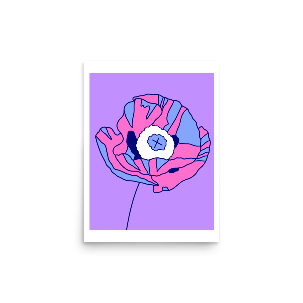 Poppy Purple Edition Art Print, 12" x 16"