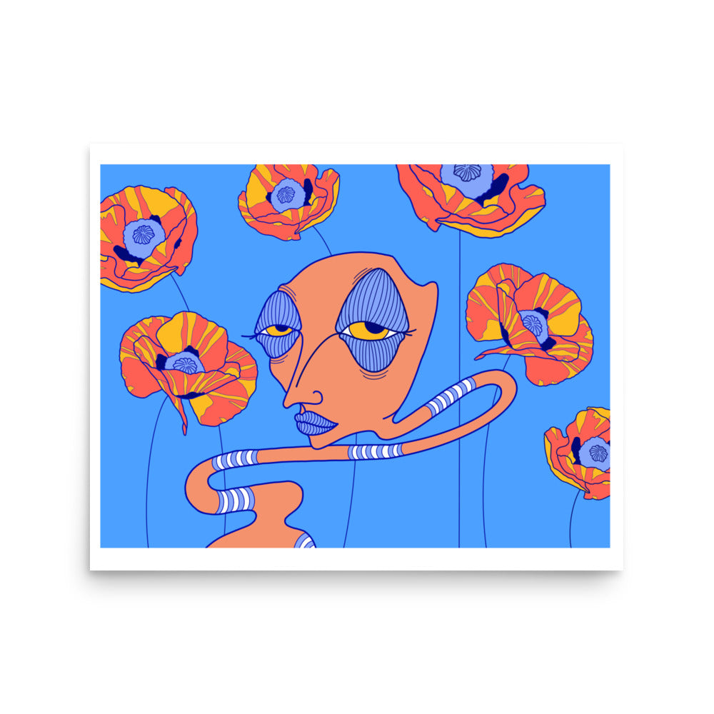 Among The Poppy, Art Print, 16" x 20"