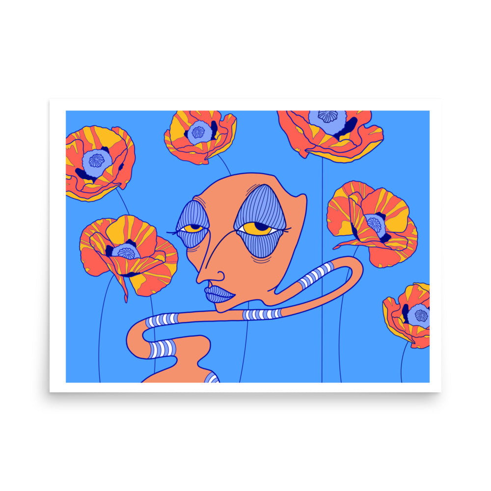 Among The Poppy, Art Print, 18" x 24"