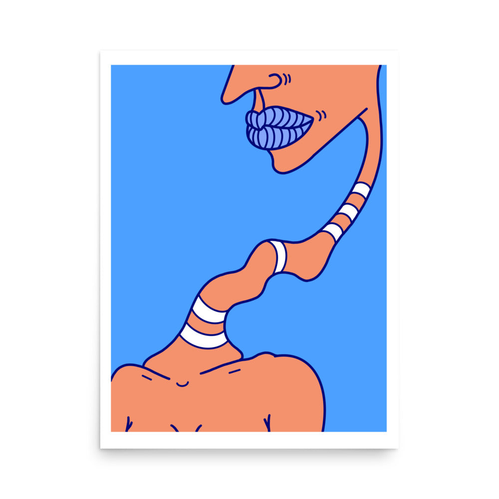 My Neck Hurts Art Print,, 18" x 24"