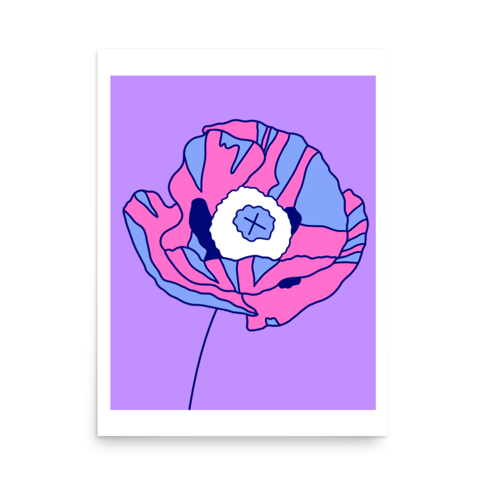 Poppy Purple Edition Art Print, 18" x 24"