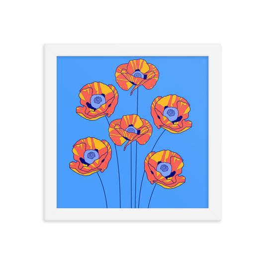 Bouquet of Poppies Framed Art Print, 10' X 10"