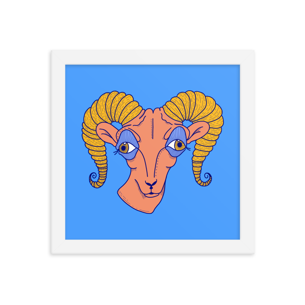 Aries Zodiac Sign Framed Art Print, 10" x 10"