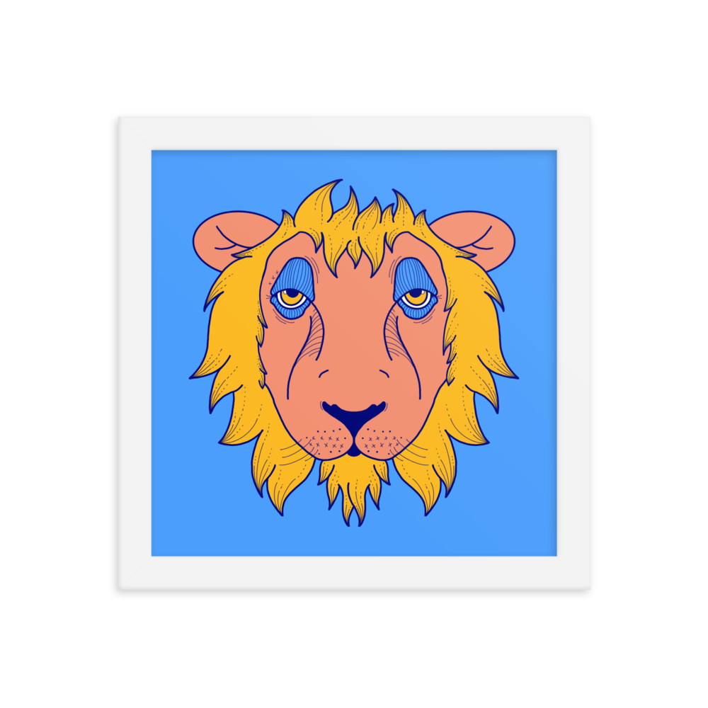 Leo Zodiac Sign Framed Art Print, 10" x 10"