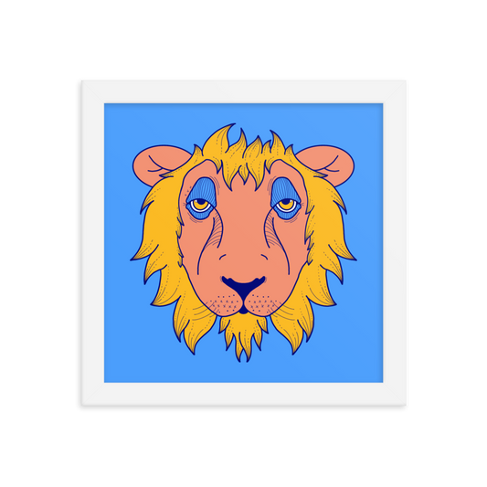 Leo Zodiac Sign Framed Art Print, 10" x 10"