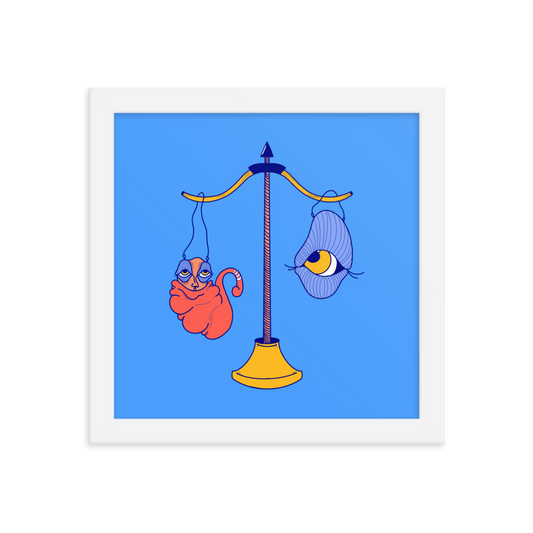 Libra Zodiac Sign Framed Art Print, 10" x 10"