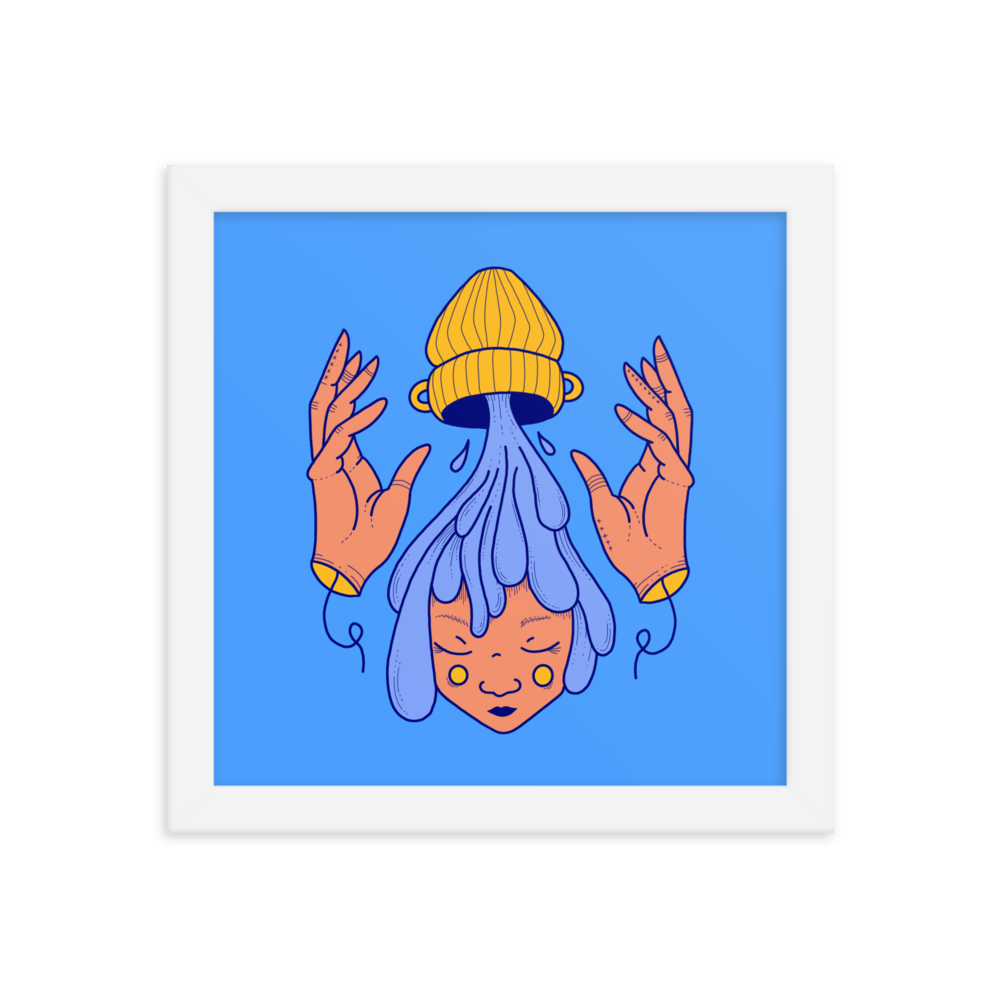 Aquarius Zodiac Sign Framed Art Print, 10" x 10"