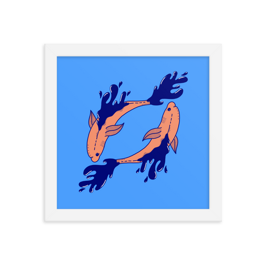 Pisces Zodiac Sign Framed Art Print, 10" x 10"
