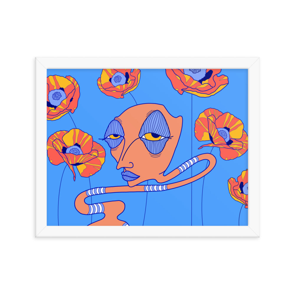 Among The Poppy, Framed Art Print, 11" x 14"