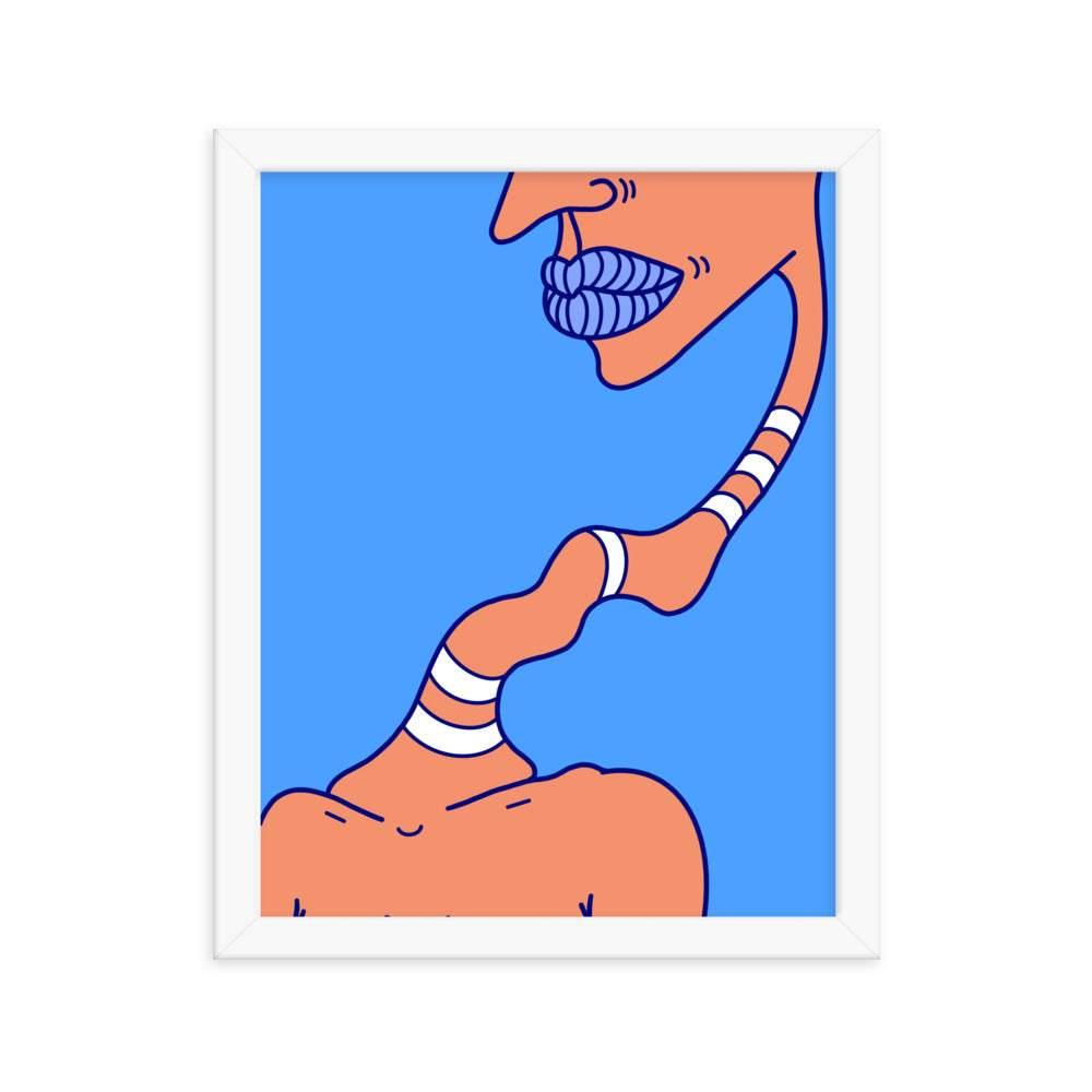 My Neck Hurts Framed Art Print, 11" x 14"