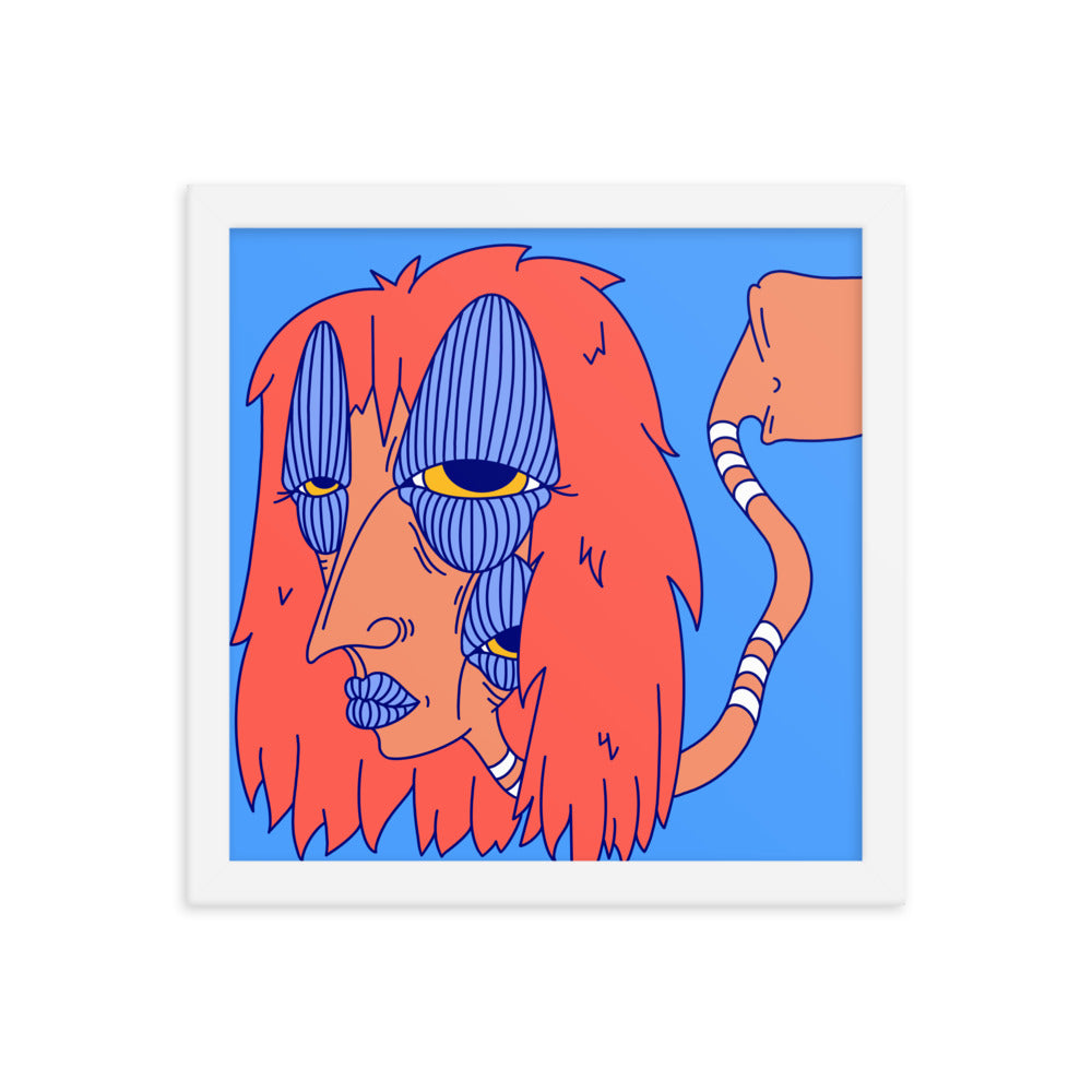 Red Framed Art Print, 12" x 12"