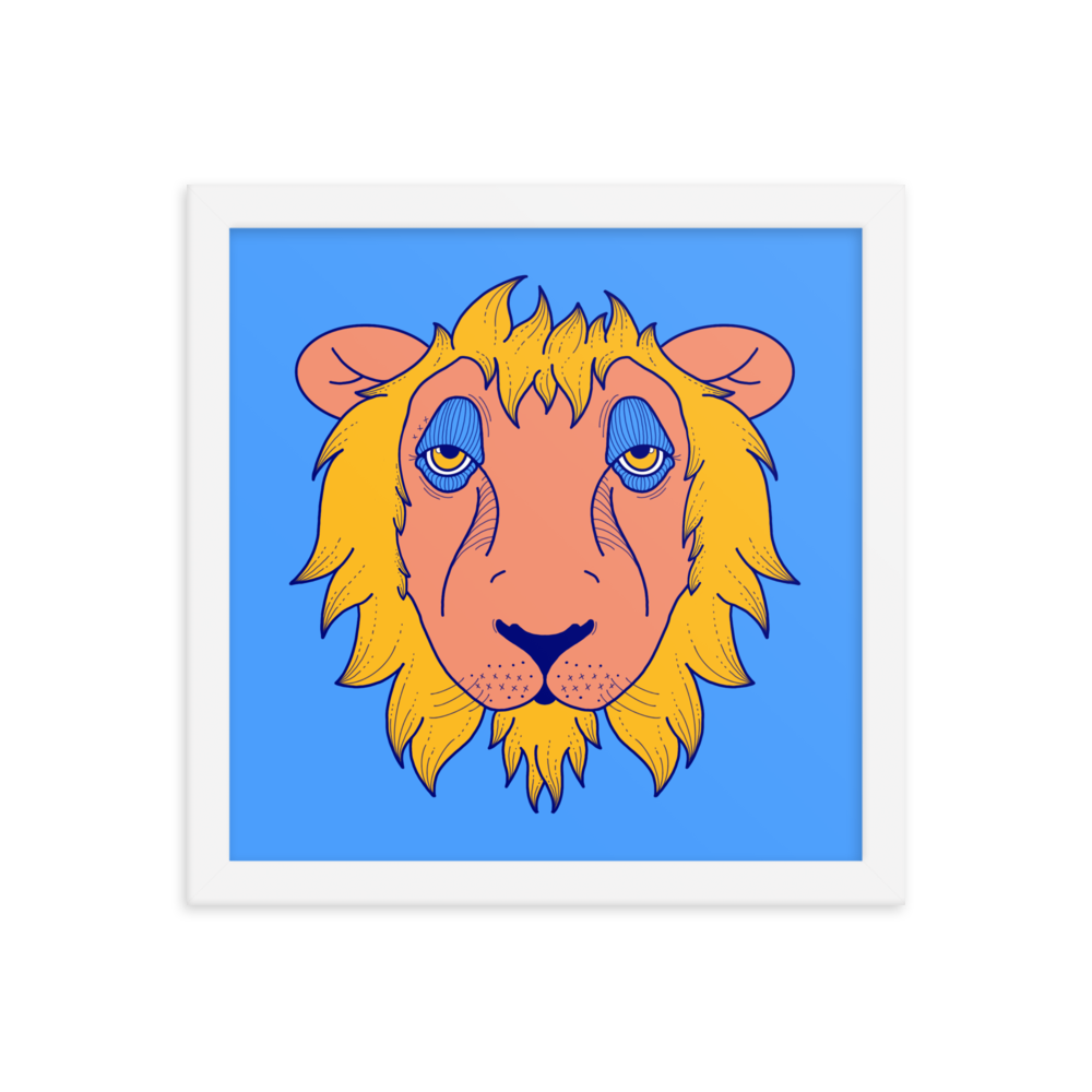 Leo Zodiac Sign Framed Art Print, 12" x 12"