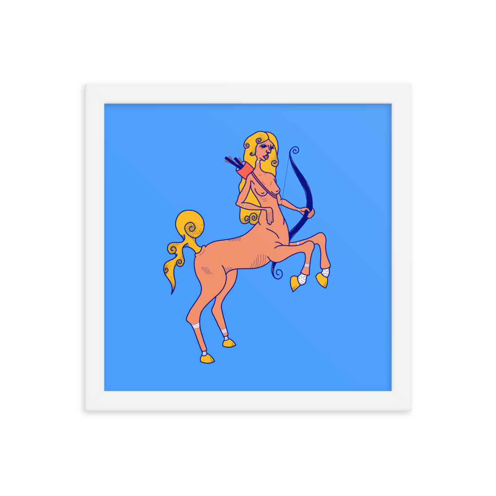Sagittarius Zodiac Sign Framed Art Print, 12" x 12"