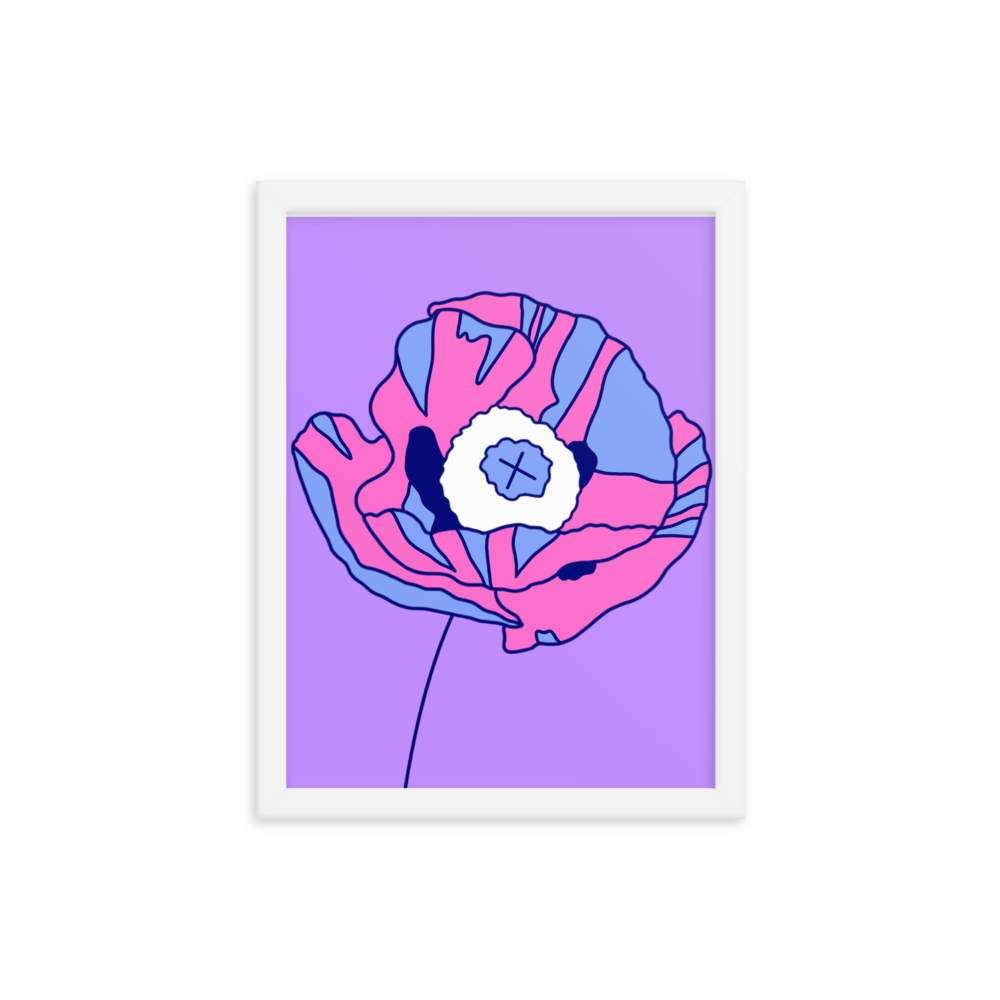 Poppy Purple Edition Framed Art Print, 12" x 16"
