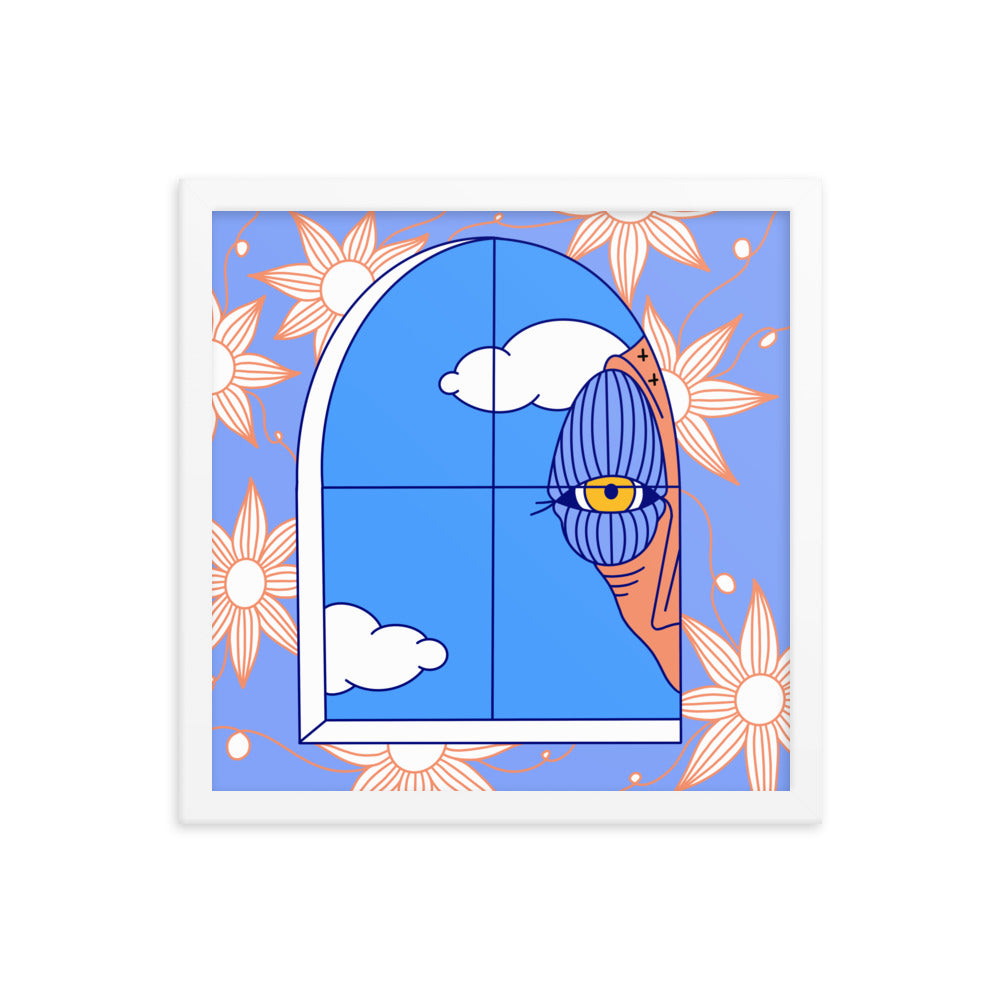 Curious Framed Art Print, 14" x 14"