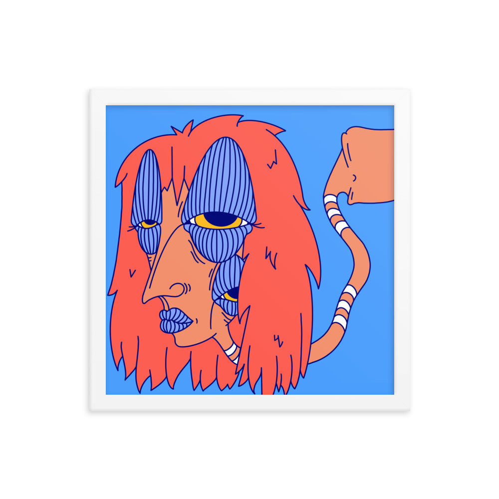Red Framed Art Print, 14" x 14"