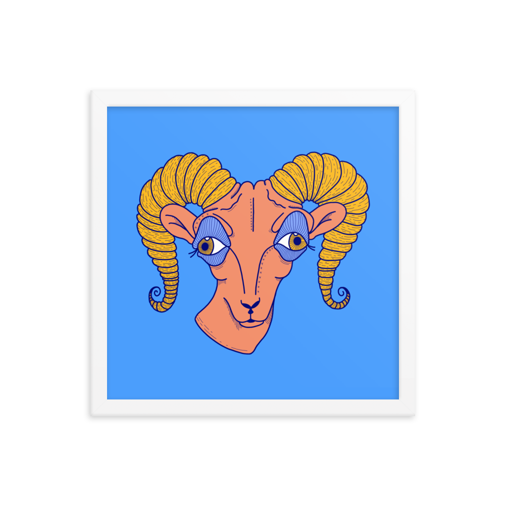 Aries Zodiac Sign Framed Art Print, 14" x 14"