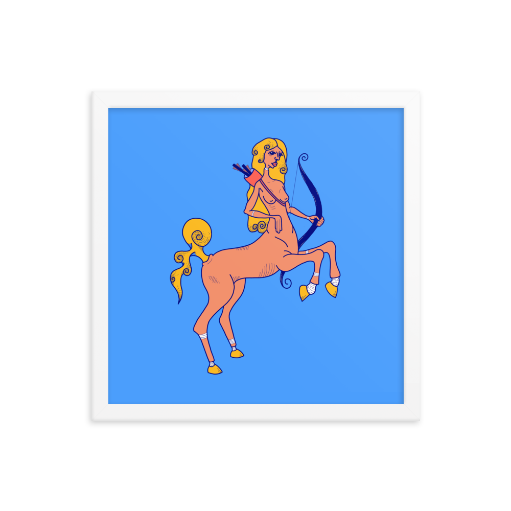 Sagittarius Zodiac Sign Framed Art Print, 14" x 14"