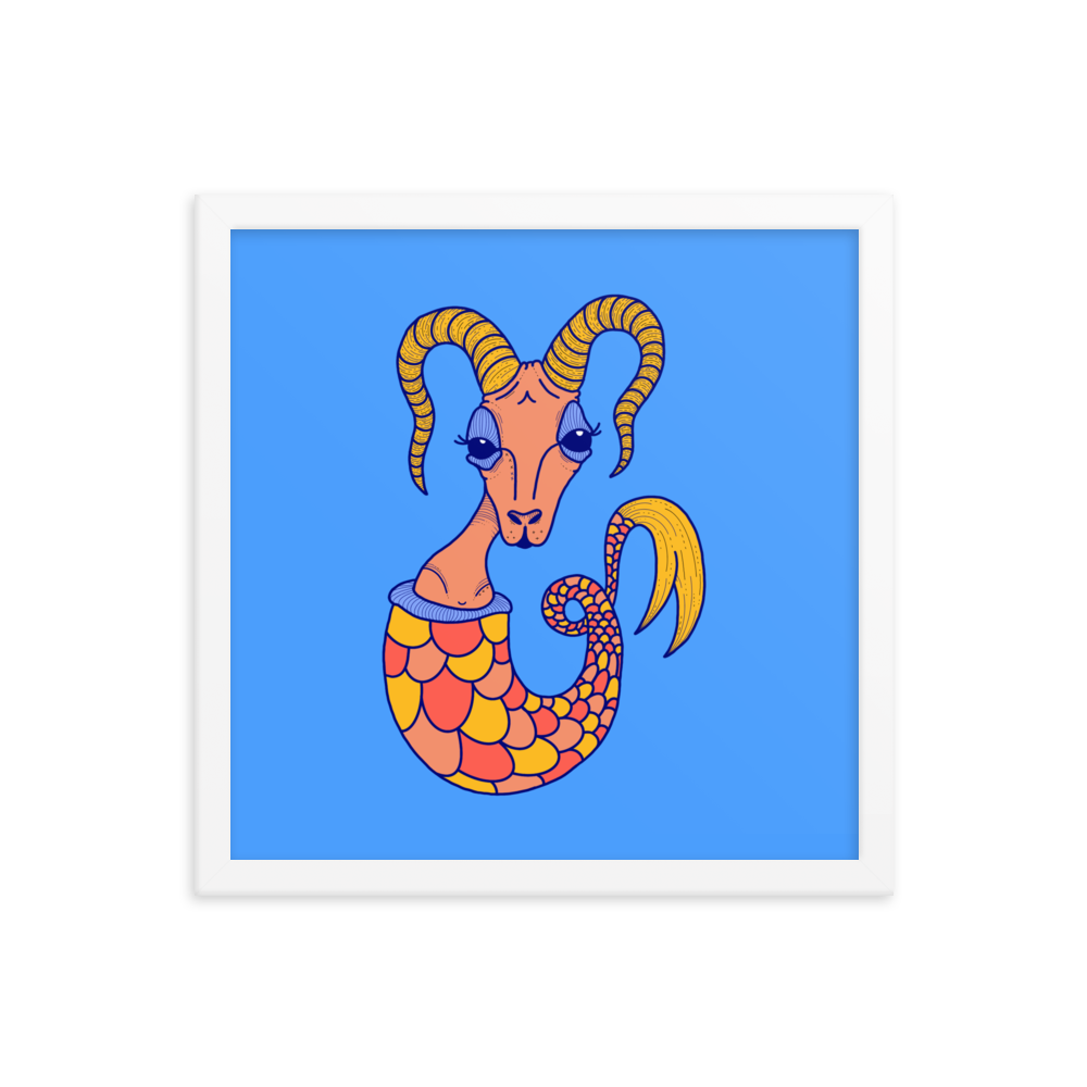 Capricorn Zodiac Sign Framed Poster, 14" x 14"