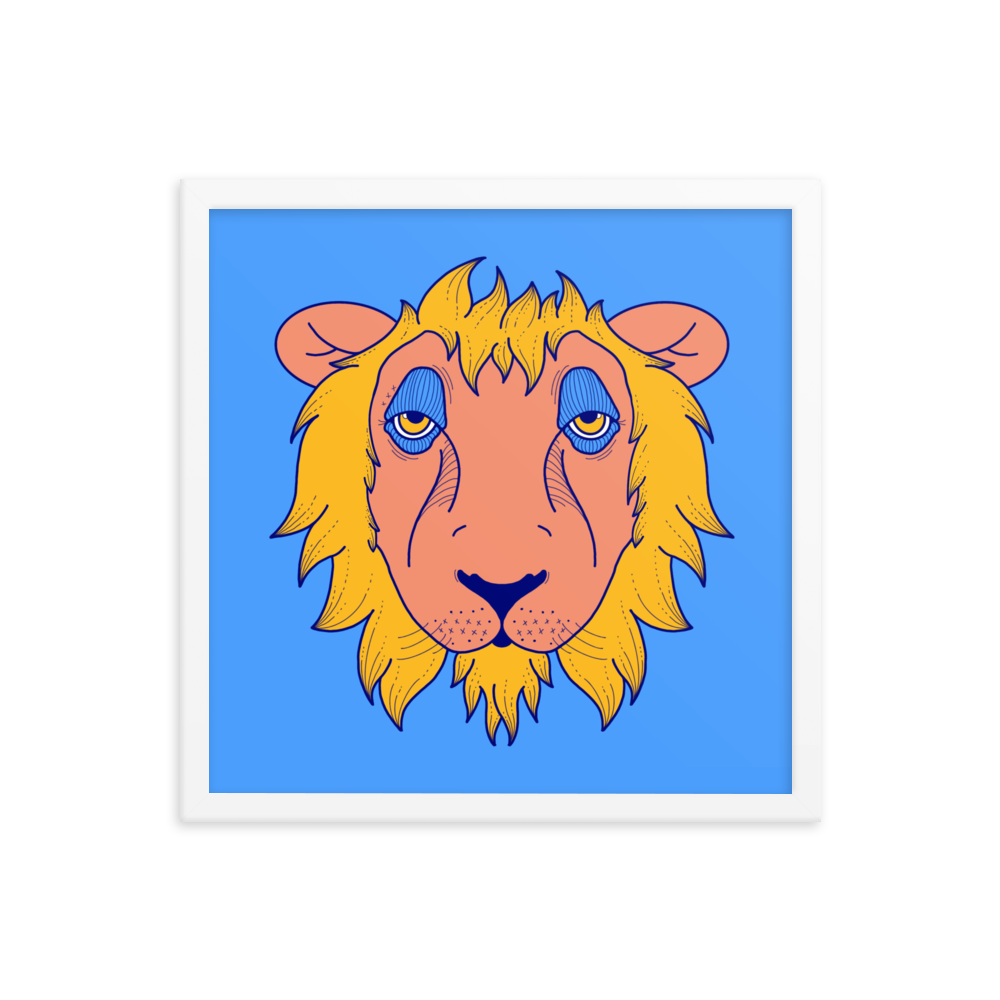 Leo Zodiac Sign Framed Art Print, 16" x 16"