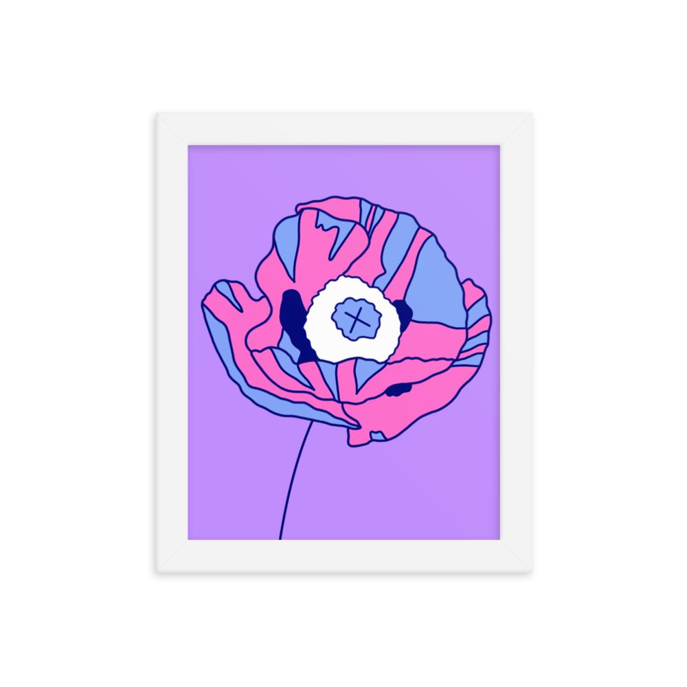 Poppy Purple Edition Framed Art Print, 8" x 10"