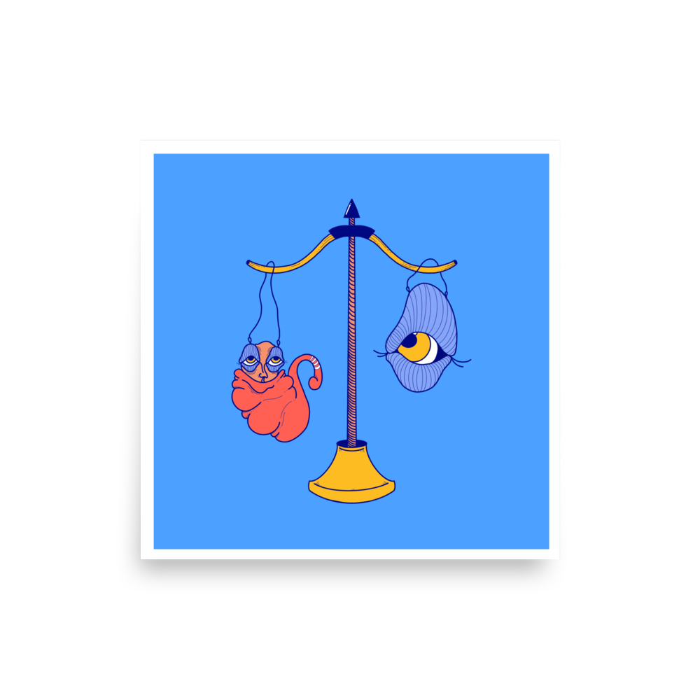 Libra Zodiac Sign Art Print, 10" x 10"