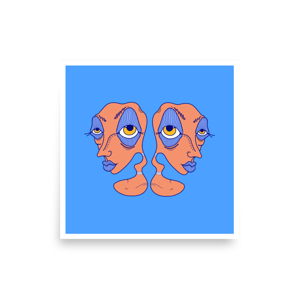 Gemini Zodiac Sign Art Prints, 12" x 12"