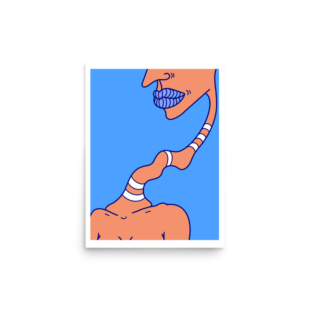 My Neck Hurts Art Print, 12" x 16"