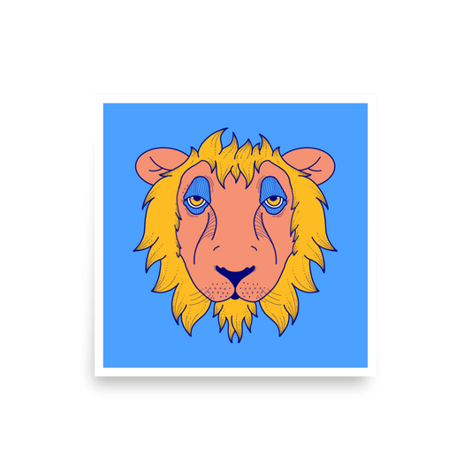 Leo Zodiac Sign Art Print, 14" X 14"